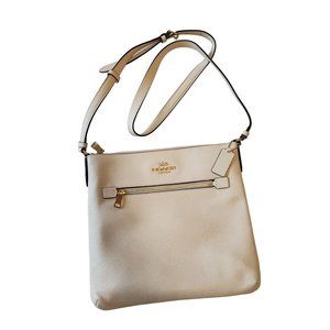 COACH LTH Rowan File Bag Purse Chalk Gold